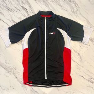 NWOT Men’s Medium Louis Garneau Metz Cycling Bike Jersey LG Black White Red